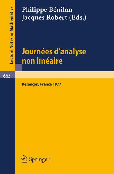 Journees d’Analyse Non Lineaire