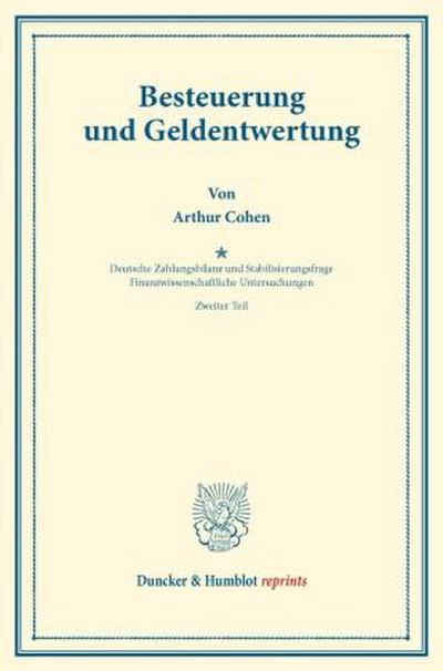 Besteuerung und Geldentwertung.
