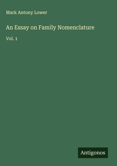 An Essay on Family Nomenclature