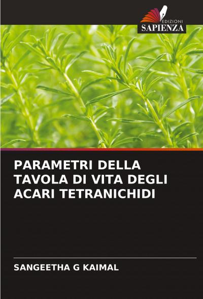 PARAMETRI DELLA TAVOLA DI VITA DEGLI ACARI TETRANICHIDI