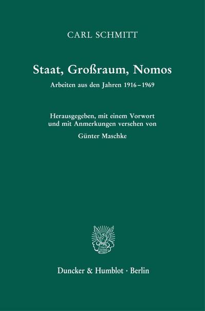 Staat, Großraum, Nomos