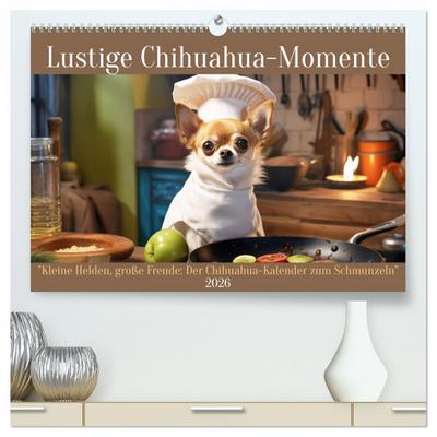 Lustige Chihuahua-Momente (hochwertiger Premium Wandkalender 2026 DIN A2 quer), Kunstdruck in Hochglanz