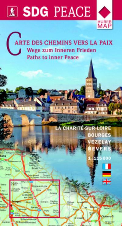 Wege zum inneren Frieden. La Charité-sur-Loire - Bourges-Vezelay-Nevers 1:115 000