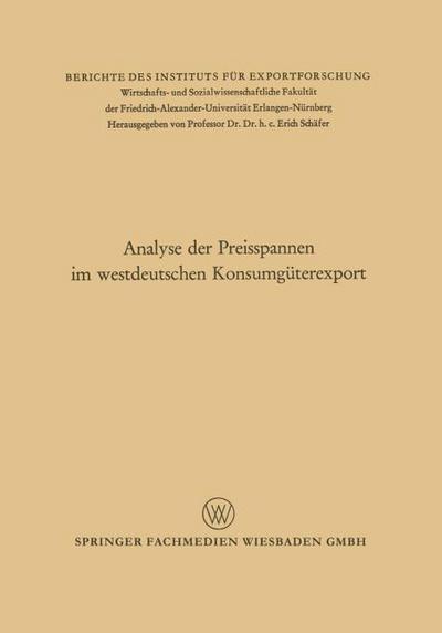 Analyse der Preisspannen im westdeutschen Konsumgüterexport