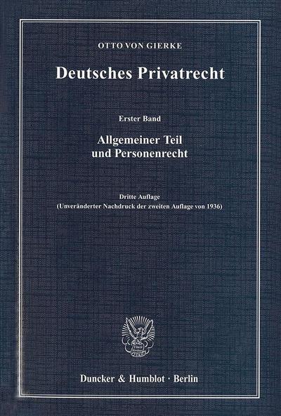Deutsches Privatrecht Allgemeiner Teil und Personenrecht