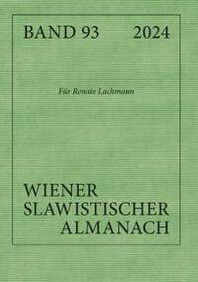 Wiener Slawistischer Almanach - Band 93/2025