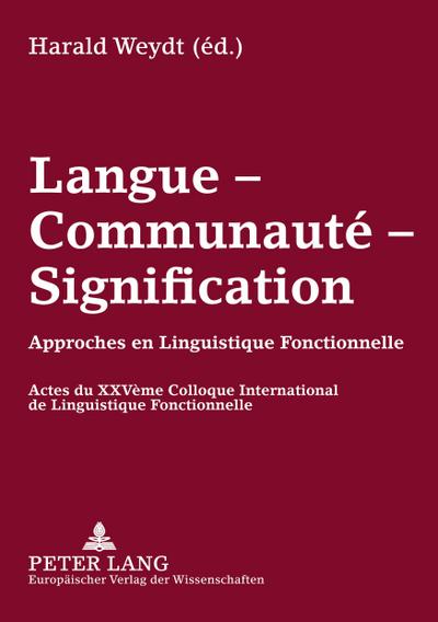 Langue - Communauté - Signification