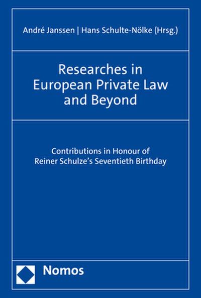 Researches in European Private Law and Beyond