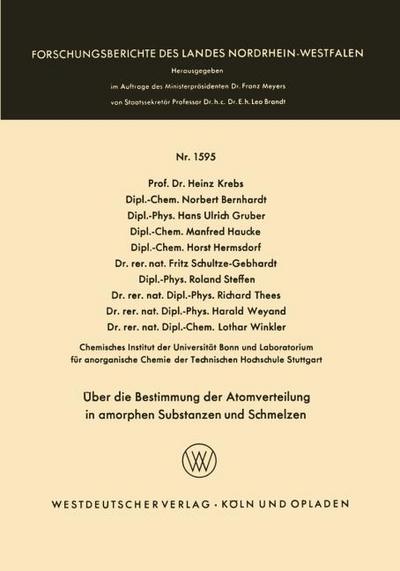 Über die Bestimmung der Atomverteilung in amorphen Substanzen und Schmelzen