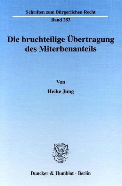 Die bruchteilige Übertragung des Miterbenanteils.