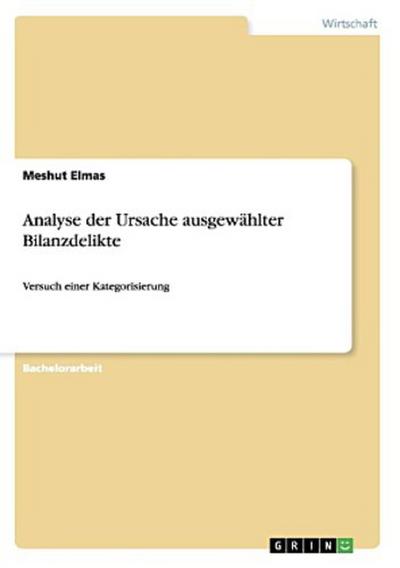 Analyse der Ursache ausgewählter Bilanzdelikte