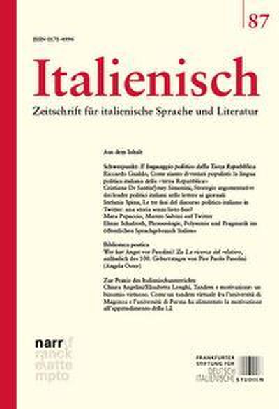 Italienisch Band 87 - 44. Jahrgang, Heft 1