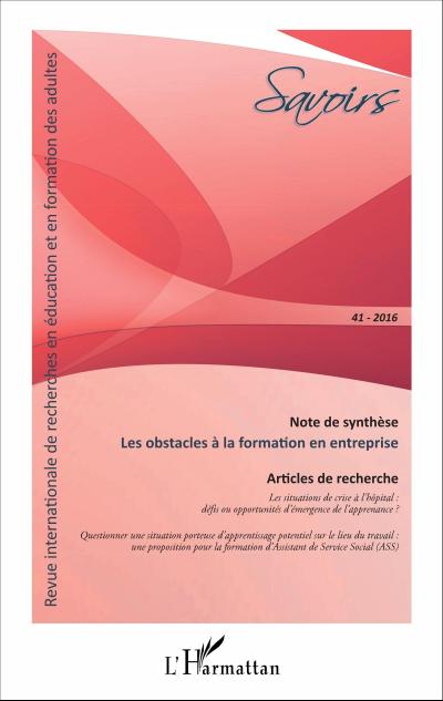 Les obstacles a la formation en entreprise