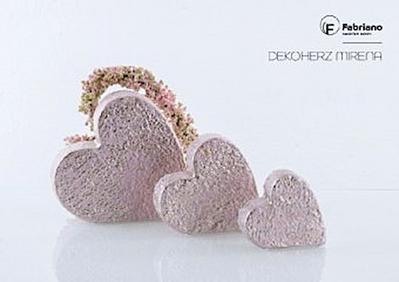 Fabriano Deko Herz Mirena 11 cm rose met