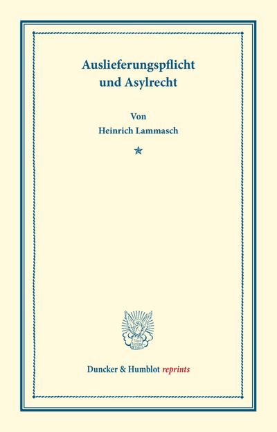 Auslieferungspflicht und Asylrecht