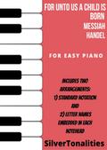 For Unto Us a Child is Born the Messiah Easy Piano Sheet Music Combo