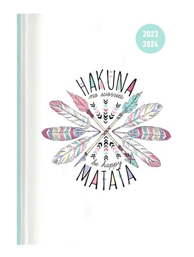 Collegetimer Hakuna Matata 2023/2024 - Schüler-Kalender A5 (15x21 cm) - Day By Day - 352 Seiten - Terminplaner - Notizbuch - Alpha Edition