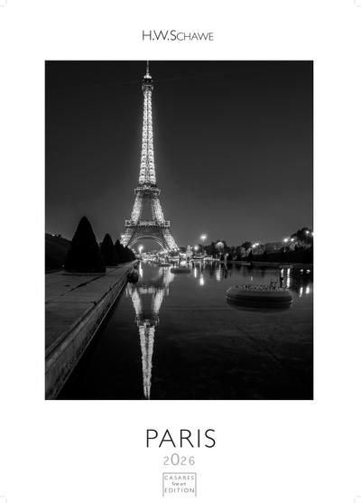 Paris schwarz-weiss Kalender 2026 - Wandkalender | Fotokalender Frankreich 59x42cm Grosses Format - Stilvoller Paris Schwarz-Weiß 2026 - - Ideal für Kunst- und Reisefreunde