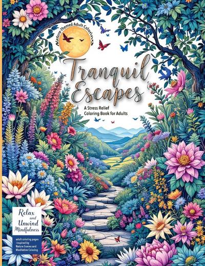 (Nature-Themed Adult Coloring Book) Tranquil Escapes