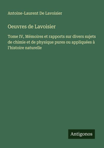Oeuvres de Lavoisier