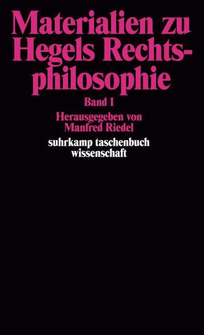 Materialien zu Hegels Rechtsphilosophie 1
