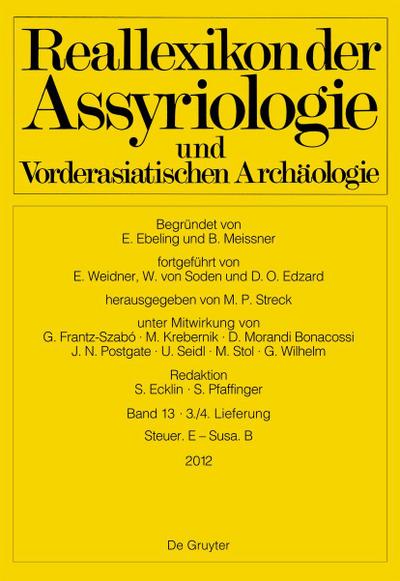 Reallexikon der Assyriologie und Vorderasiatischen Archäologie Steuer. E - Susa. B