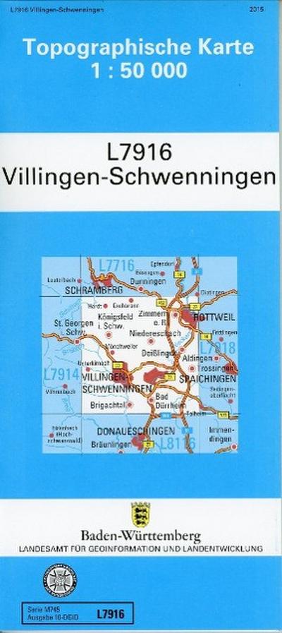 Topographische Karte Baden-Württemberg, Zivilmilitärische Ausgabe - Villingen-Schwenningen