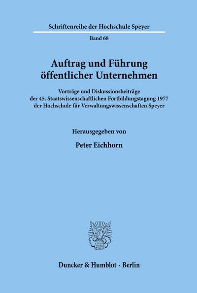 Auftrag und Führung öffentlicher Unternehmen.