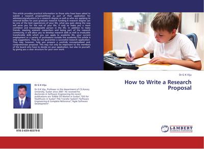 How to Write a Research Proposal