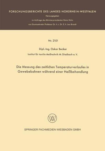 Die Messung des zeitlichen Temperaturverlaufes in Gewebebahnen während einer Heißbehandlung