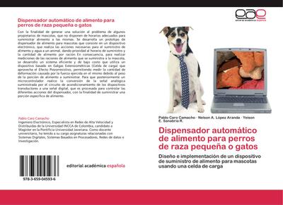Dispensador automático de alimento para perros de raza pequeña o gatos