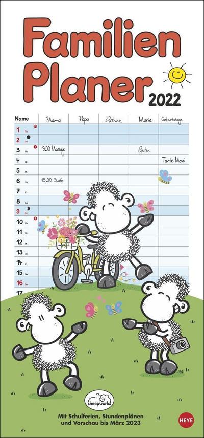 sheepworld Familienplaner - Kalender 2022