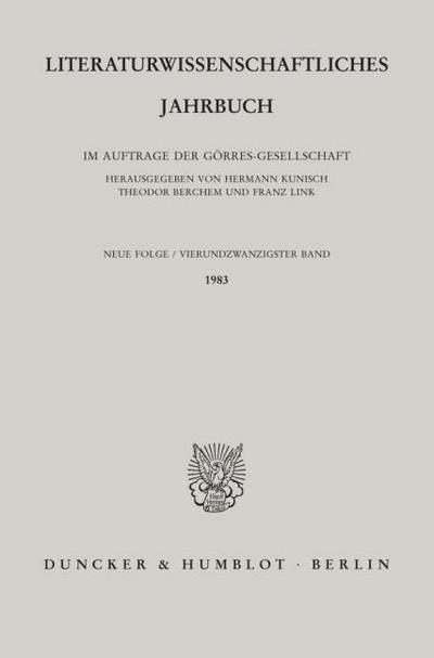 Literaturwissenschaftliches Jahrbuch.