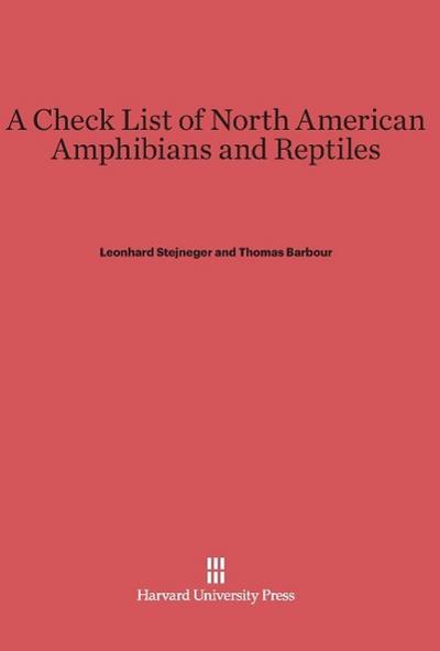 A Check List of North American Amphibians and Reptiles
