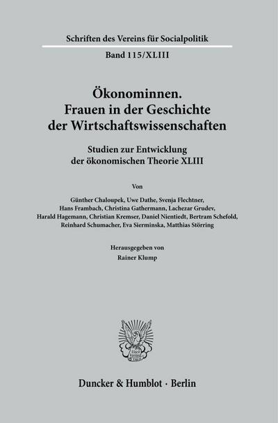 Ökonominnen. Frauen in der Geschichte der Wirtschaftswissenschaften