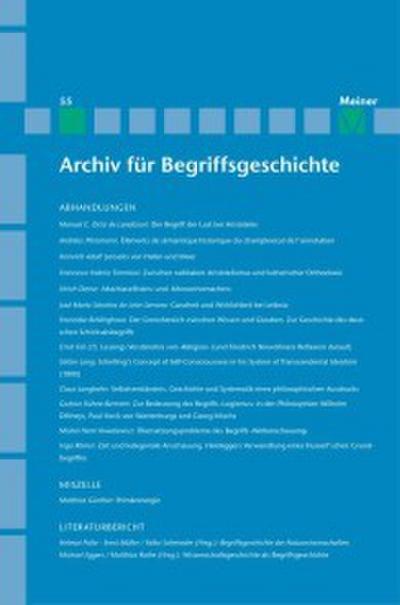 Archiv für Begriffsgeschichte / Archiv für Begriffsgeschichte. Band 55