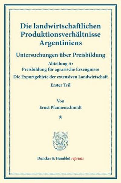 Die landwirtschaftlichen Produktionsverhältnisse Argentiniens.