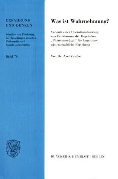 Was ist Wahrnehmung?