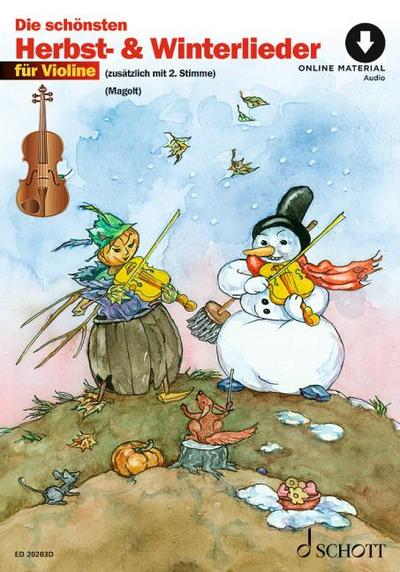 Die schönsten Herbst- und Winterlieder. 1-2 Violinen