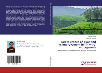 Salt tolerance of guar and its improvement by ’in vitro’ mutagenesis