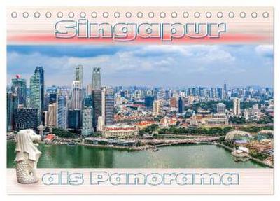 Singapur als Panorama (Tischkalender 2026 DIN A5 quer), CALVENDO Monatskalender