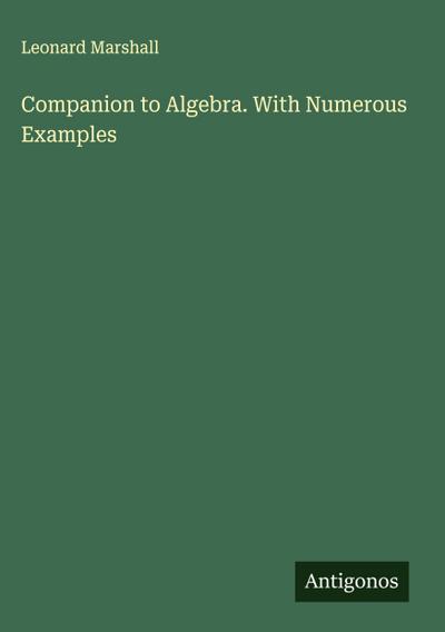 Companion to Algebra. With Numerous Examples
