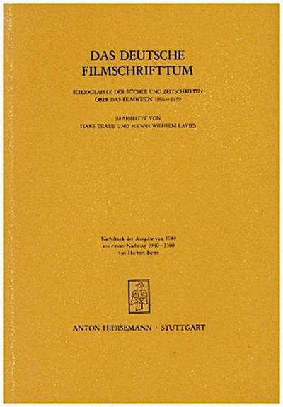 Das deutsche Filmschrifttum