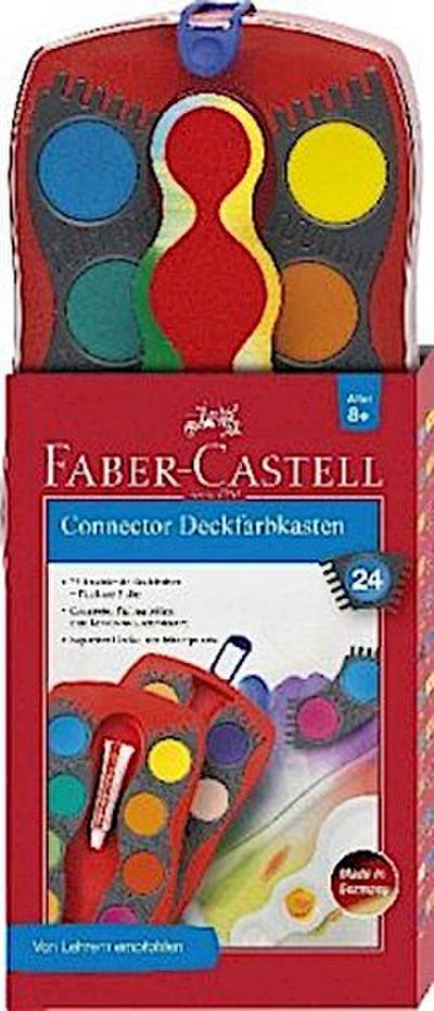 3 Stück Faber-Castell - Farbkasten CONNECTOR mit 24 Farben, inklusive Deckweiß