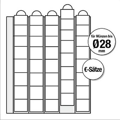 2 x SAFE 7395-5 Premium Münzhüllen - Münzblätter - Ergänzungsblätter + schwarze ZWL Für je 5 komplette Euro KMS Kursmünzensätze von 1 , 2 , 5 , 10 , 20 , 50 Cent & 1 , 2 Euromünzen