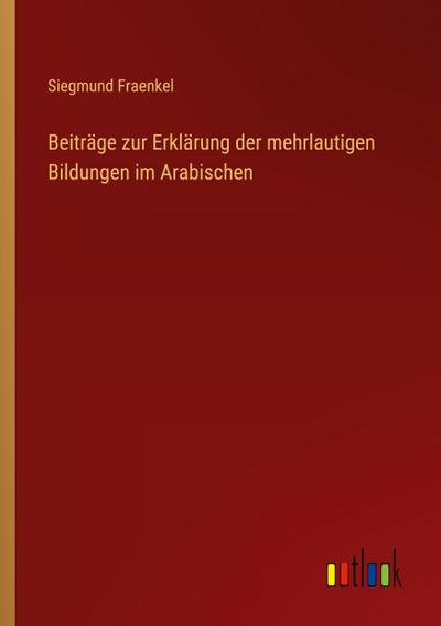 Beiträge zur Erklärung der mehrlautigen Bildungen im Arabischen