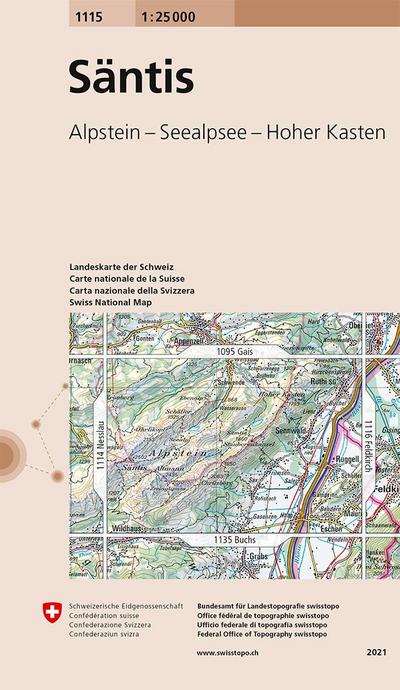 Swisstopo 1 : 25 000 Säntis