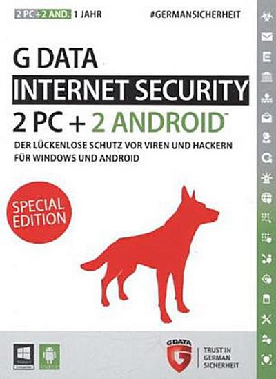 G Data Internet Security 2015 2PC + 2 Android, Special Edition, 1 CD-ROM