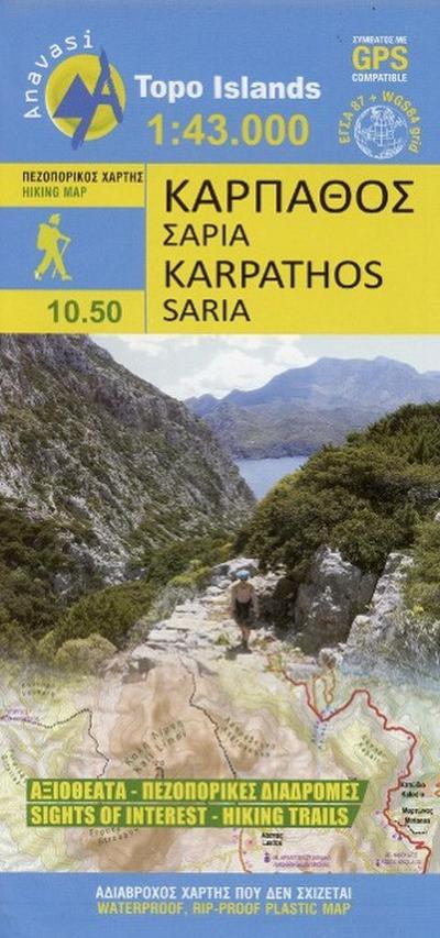 Wanderkarte Karpathos 1 : 43.000