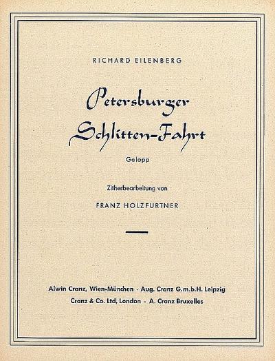 Petersburger Schlittenfahrt: Galopp. op. 57. Zither.